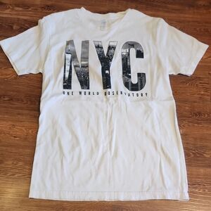 Next Level Apparel White NYC Graphic Tee